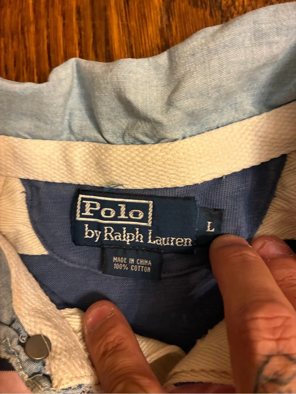 Vintage polo by Ralph Lauren denim collar shirt size large